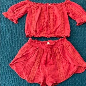 American Eagle matching shorts set